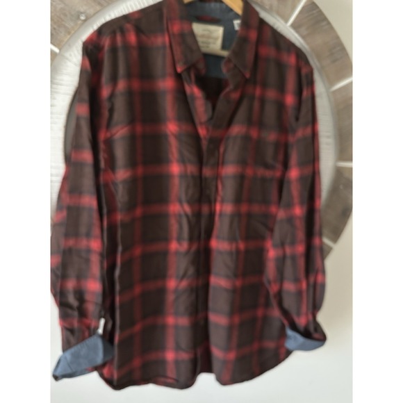 Original Weatherproof Vintage Other - Weatherproof Vintage Flannel Windowpane Plaid Button‎ Shirt XL red/Brown
